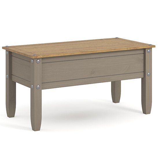 Corona Rectangular Wooden Coffee Table In Grey