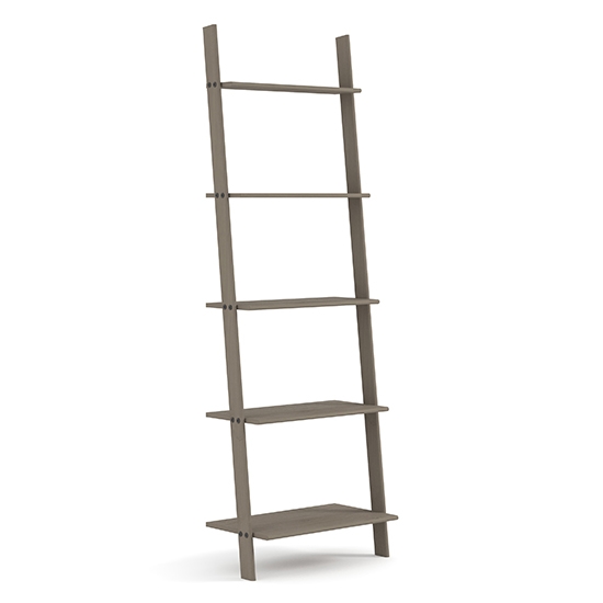 Corona Wooden Ladder Design Shelving Unit In Grey