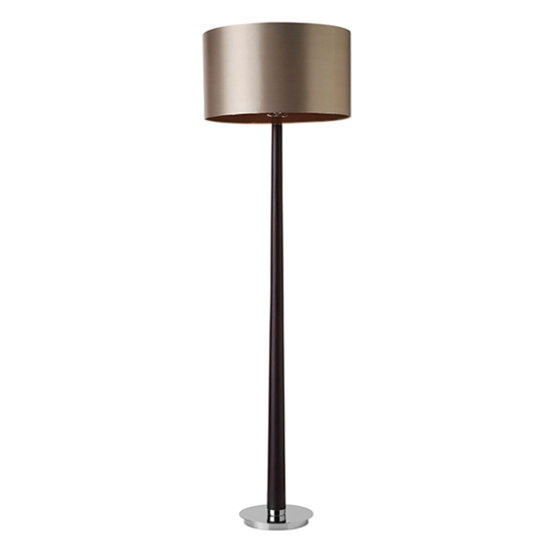 Corvina Mink Faux Silk Shade Floor Lamp In Bright Nickel