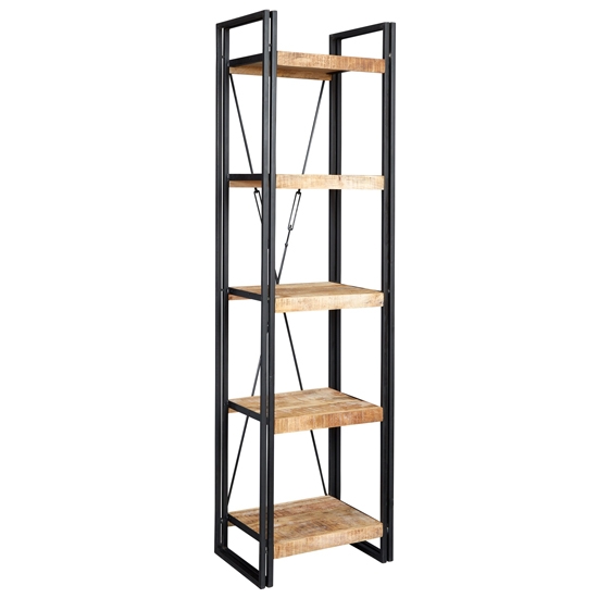 Cosmo Slim Open Bookcase In Reclaimed Wood