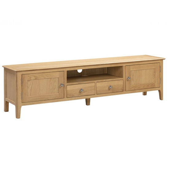 Cotswold Wooden 2 Doors 2 Drawers Tv Stand In Natural