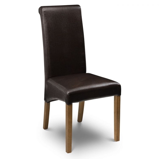 Cuba Faux Leather Dining Chair In Brown