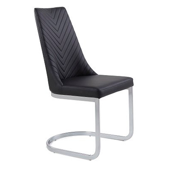 Curva Faux Leather Dining Chair In Black