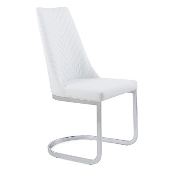 Curva Faux Leather Dining Chair In White