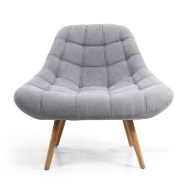 Shell Large Chenille Effect Armchair In Light Grey