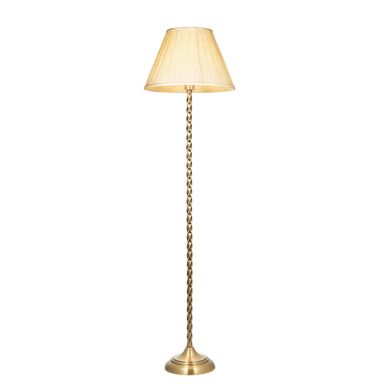 Suki 16 Inch Ivory Shade Floor Lamp With Chatsworth Antique Brass Base