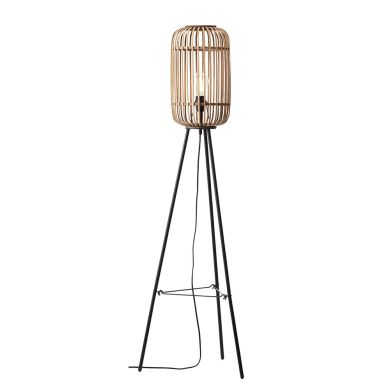 Mathias Floor Lamp In Natural Bamboo Open Framework