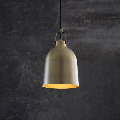Lazenby Metal Ceiling Pendant Light In Antique Brass