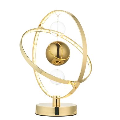 Muni Polished Clear Glass Spheres Table Lamp In Gold Effect