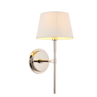 Rennes 8 Inch Ivory Tapered Shade Wall Light With Cici Bright Nickel Metal Base