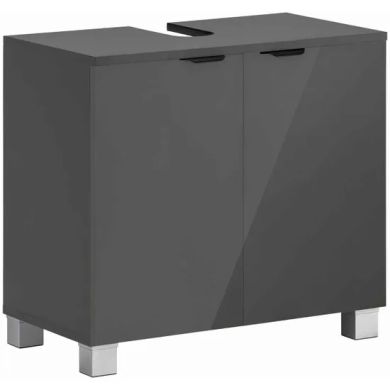 Atlas Wooden Bathroom Vanity Unit With 2 Doors In Grey
