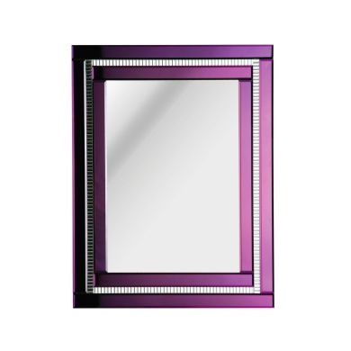 Purple Art Deco Style Wall Bedroom Mirror In Purple