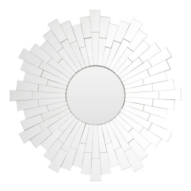 Flared Small Round Wall Bedroom Mirror In Silver