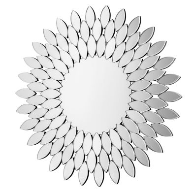 Sylvana Wall Bedroom Mirror In Clear Sunburst Effect Frame
