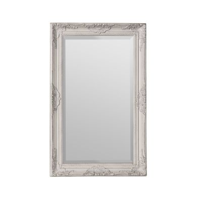 Rustic Classical Wall Bedroom Mirror In Cream Frame