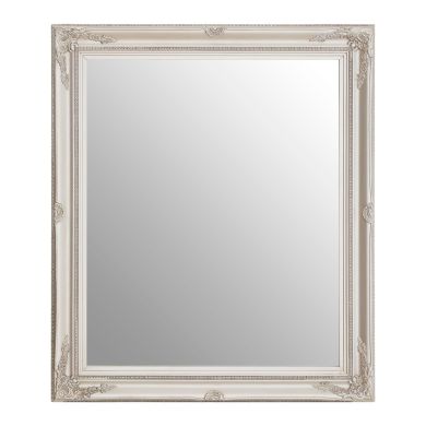 Classic Wall Bedroom Mirror In Silver Wooden Frame