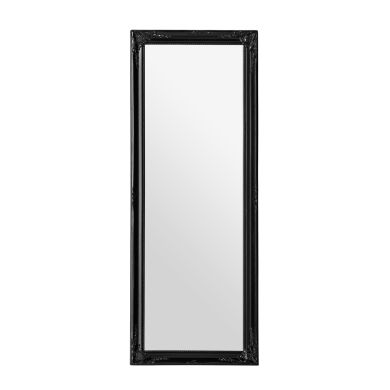 Chic Wall Bedroom Mirror In Black Vintage Wooden Frame