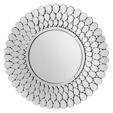 Sundial Design Wall Bedroom Mirror In Silver