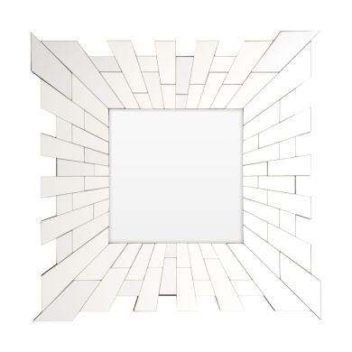 Glitzy Square Wall Bedroom Mirror In Silver