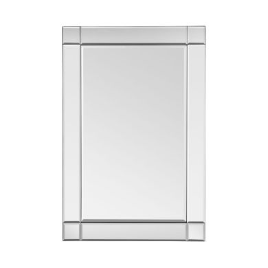 Hangs Wall Bedroom Mirror In Silver Bevelled Edge