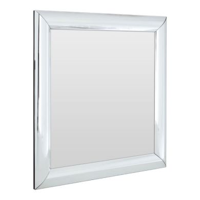 Ryton Square Wall Bedroom Mirror In Thick Silver Wooden Frame