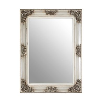 Baroque Design Wall Bedroom Mirror In Silver Traditional Frame
