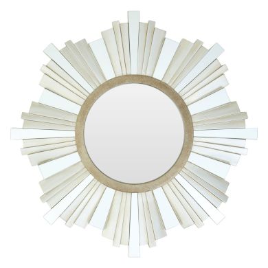 Sorrel Wall Bedroom Mirror In Gold And Champagne Strip Design Frame