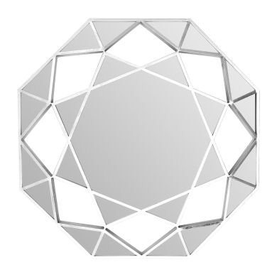 Marcia Octagonal Faceted Wall Bedroom Mirror In Silver