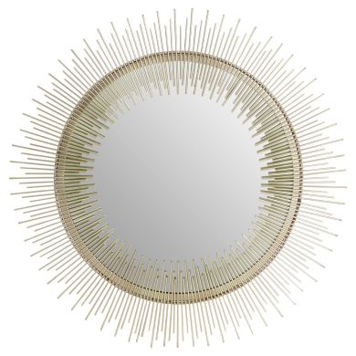 Templar Wall Bedroom Mirror In Silver Pewter Sunburst Frame