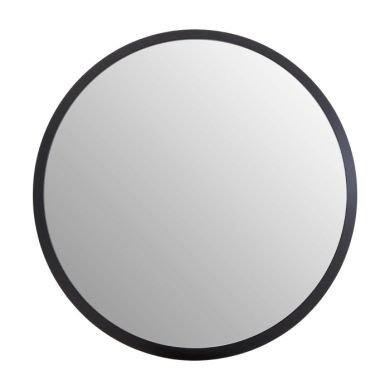 Andover Small Round Discus Wall Bedroom Mirror In Black