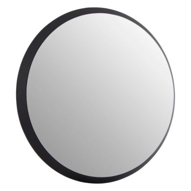 Andover Medium Round Discus Wall Bedroom Mirror In Black