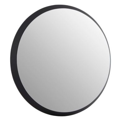 Andover Large Round Discus Wall Bedroom Mirror In Black