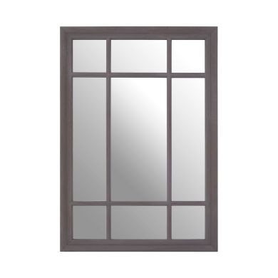 Hawthorne Window Design Wall Mirror In Grey