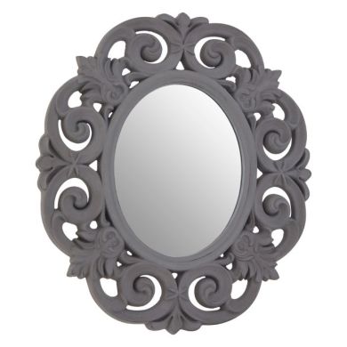Ascot Scroll Design Wall Bedroom Mirror In Antique Grey