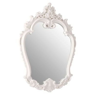 Ascot Rose Crest Wall Bedroom Mirror In Antique White
