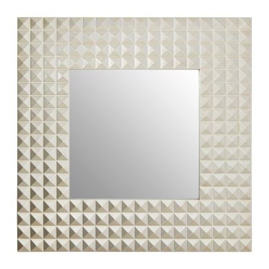 Chiyoka 3D Geometric Wall Bedroom Mirror In Champagne