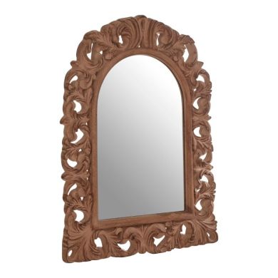 Ascot Arc Leaf Wall Bedroom Mirror In Antique Brown