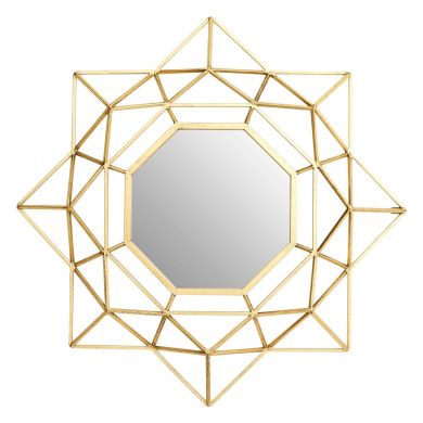 Farran Geometric Design Wall Bedroom Mirror In Champagne