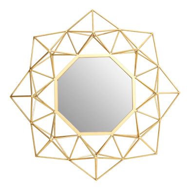 Farran Geometric Design 2 Sided Wall Bedroom Mirror In Champagne