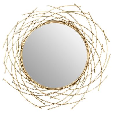 Farran Spiral Wall Bedroom Mirror In Champagne