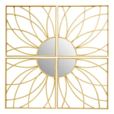 Farran Square Petals Wall Bedroom Mirror In Champagne