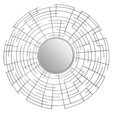 Farran Round Wall Bedroom Mirror In Silver