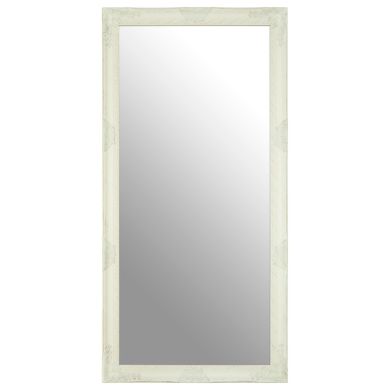 Zelma Wall Bedroom Mirror In White And Brushed Gold Wooden Frame