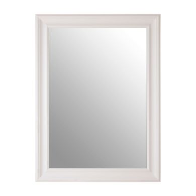 Zelma Wall Bedroom Mirror In Chic White Wooden Frame