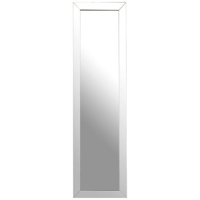 Zelma Floor Standing Cheval Mirror In Silver Frame