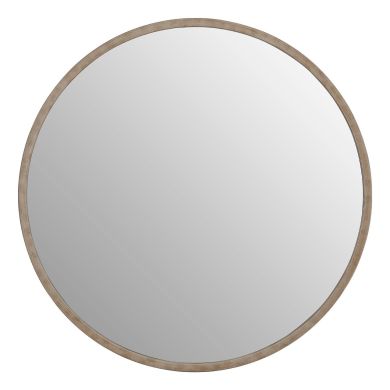 Saska Round Wall Bedroom Mirror In Antique Silver Metal Frame