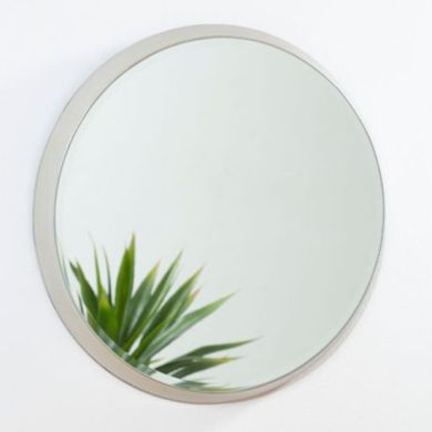 Andover Medium Round Wall Bedroom Mirror In Silver Metal Frame