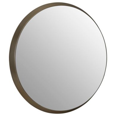 Andover Large Round Wall Bedroom Mirror In Silver Metal Frame