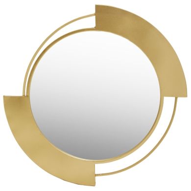 Farran Metal Round Wall Mirror With Gold Metal Frame