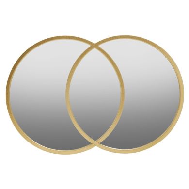 Farran Overlapped Circles Wall Mirror In Champagne Gold